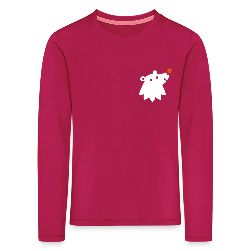 Schnauze Bär - Kinder Langarmshirt - dunkles Pink