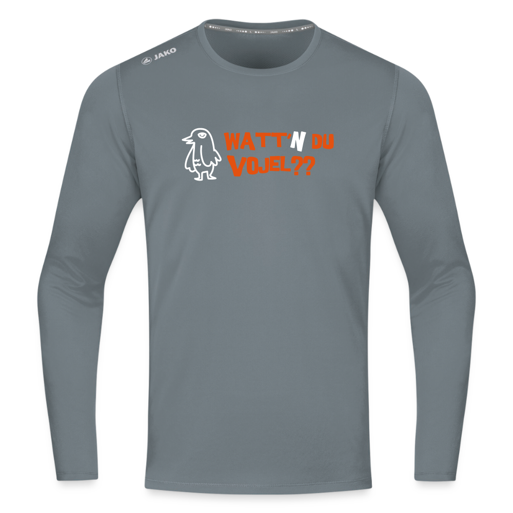 Watt'n du Vojel - Männer Sport Langamshirt - Grau