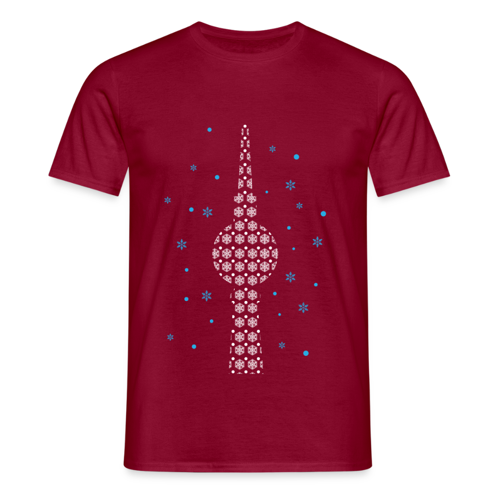 Fernsehchristbaum - Männer Premium T-Shirt - Ziegelrot