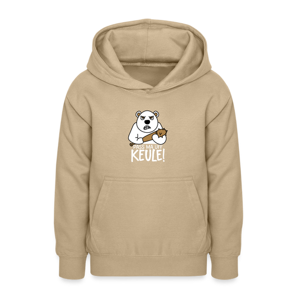 Pass ma uff Keule - Teenager Hoodie - Sand