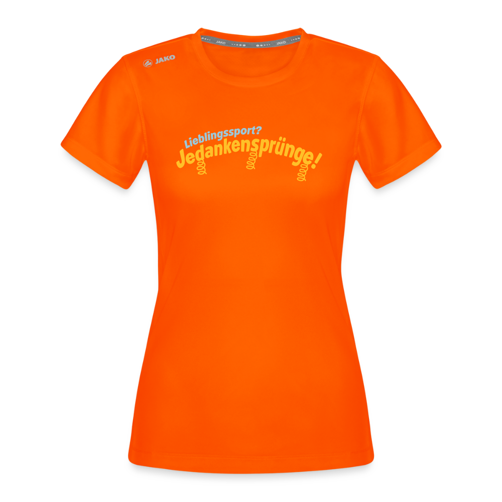 Lieblingssport? Jedankensprünge! - Frauen Sport-Shirt - Neonorange