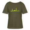 Herzschlag für Fahrradfahrer - Relaxed Rundhals Frauen Bio-T-Shirt - Khaki