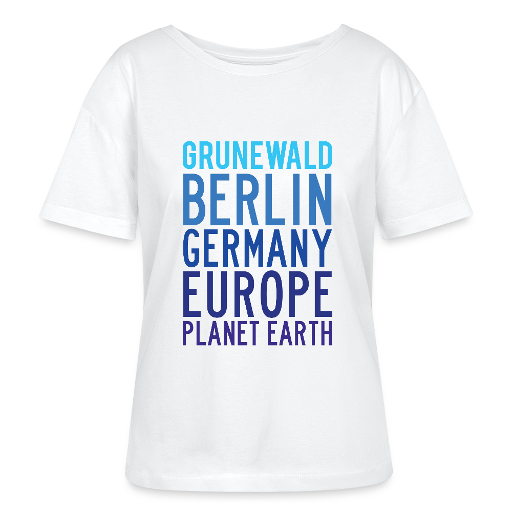 Grunewald Planet Earth - Relaxed Rundhals Frauen Bio-T-Shirt - Weiß