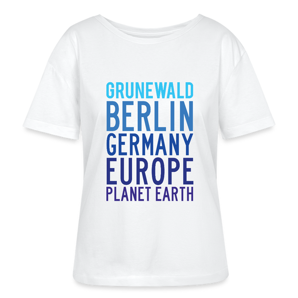 Grunewald Planet Earth - Relaxed Rundhals Frauen Bio-T-Shirt - Weiß