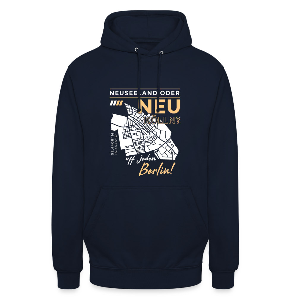 Neuseeland oder Neukölln - Unisex Hoodie - Navy