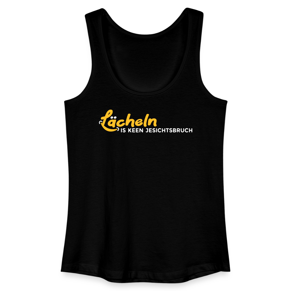 Lächeln is keen Jesichtsbruch - Frauen Bio Tank Top - Schwarz