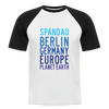 Spandau Planet Earth - Männer Baseball T-Shirt - Weiß/Schwarz