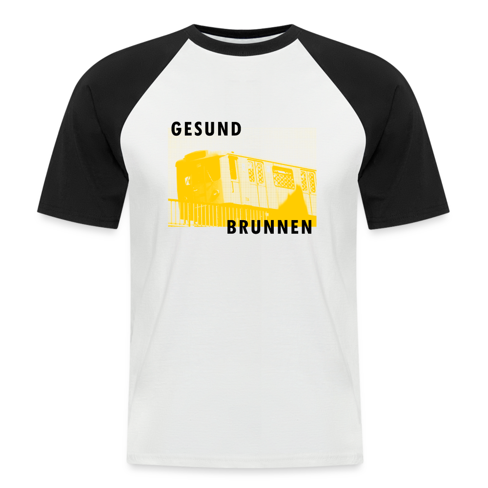 Gesundbrunnen Metro - Männer Baseball T-Shirt - Weiß/Schwarz