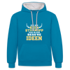 Ick bin keen Sturkopp - Kontrast Hoodie - Pfauenblau/Grau meliert