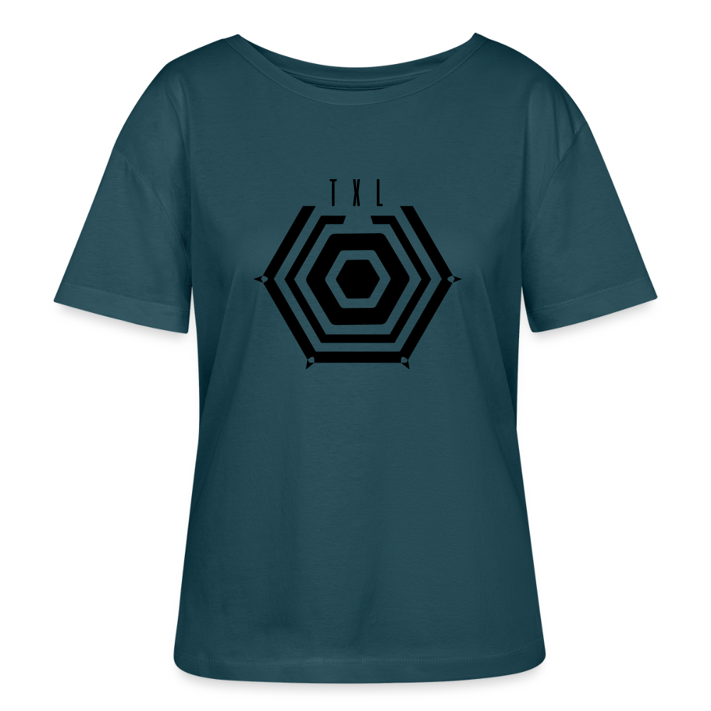 Tegel TXL Umrisse - Relaxed Rundhals Frauen Bio-T-Shirt - Dunkles Petrol