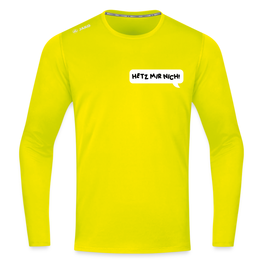 Hetz Mir Nich! - Männer Sport Langamshirt - Neongelb