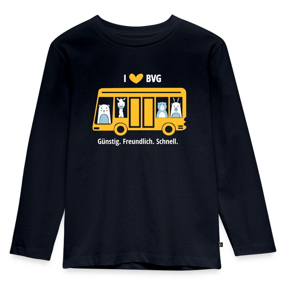 I love BVG - Kinder Langarmshirt - Navy