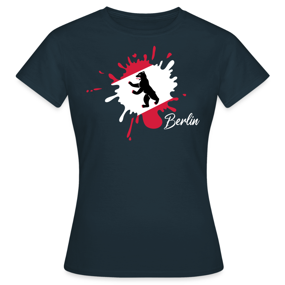 Berlin Klecks Bär - Frauen Premium T-Shirt - Navy