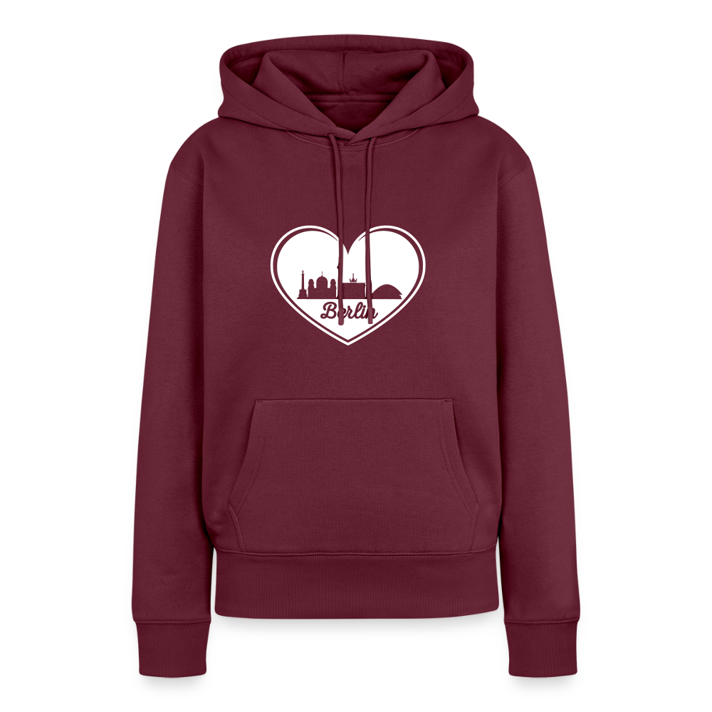 I love Berlin weiß - Frauen Premium Hoodie - Burgunderrot