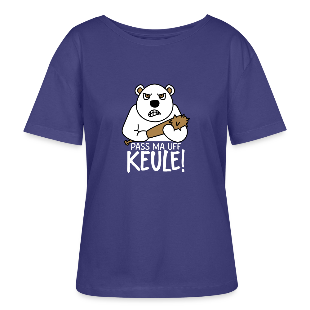 Pass ma uff Keule - Relaxed Rundhals Frauen Bio-T-Shirt - Dämmerung