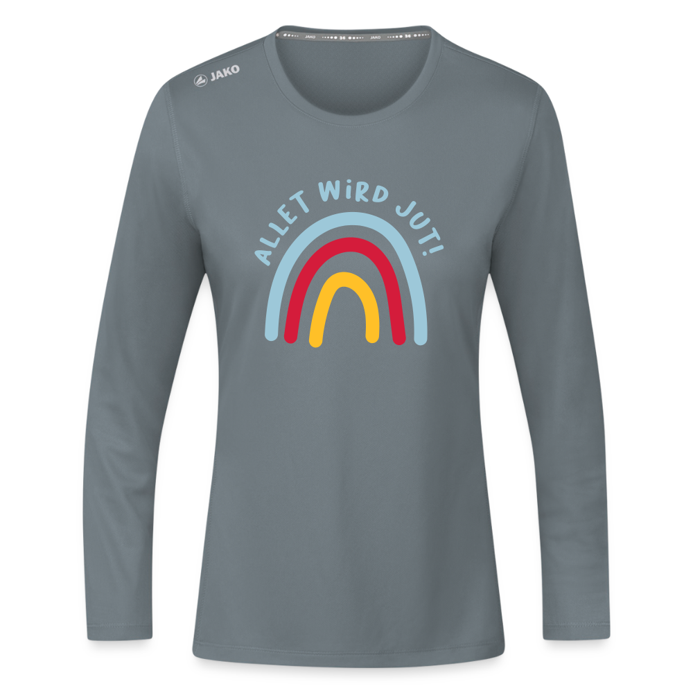 Allet wird jut! - Frauen Sport Langarmshirt - Grau