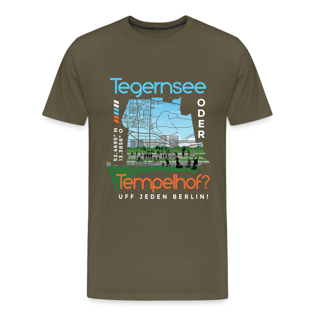 Tegernsee oder Tempelhof - Männer Premium T-Shirt - Khaki