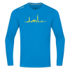 Herzschlag für Fahrradfahrer - Männer Sport Langamshirt - Saphirblau