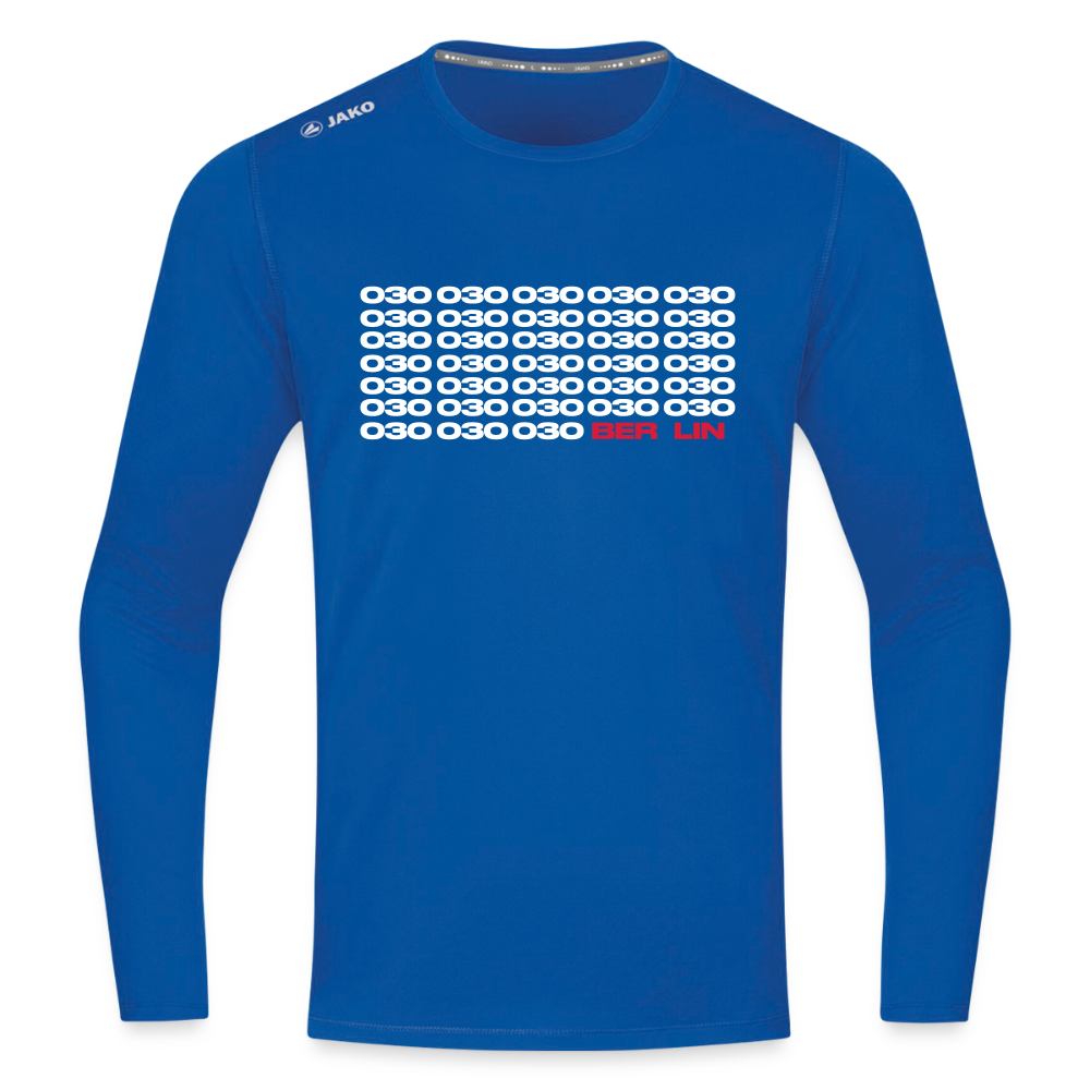 030 Berlin - Männer Sport Langamshirt - Royalblau