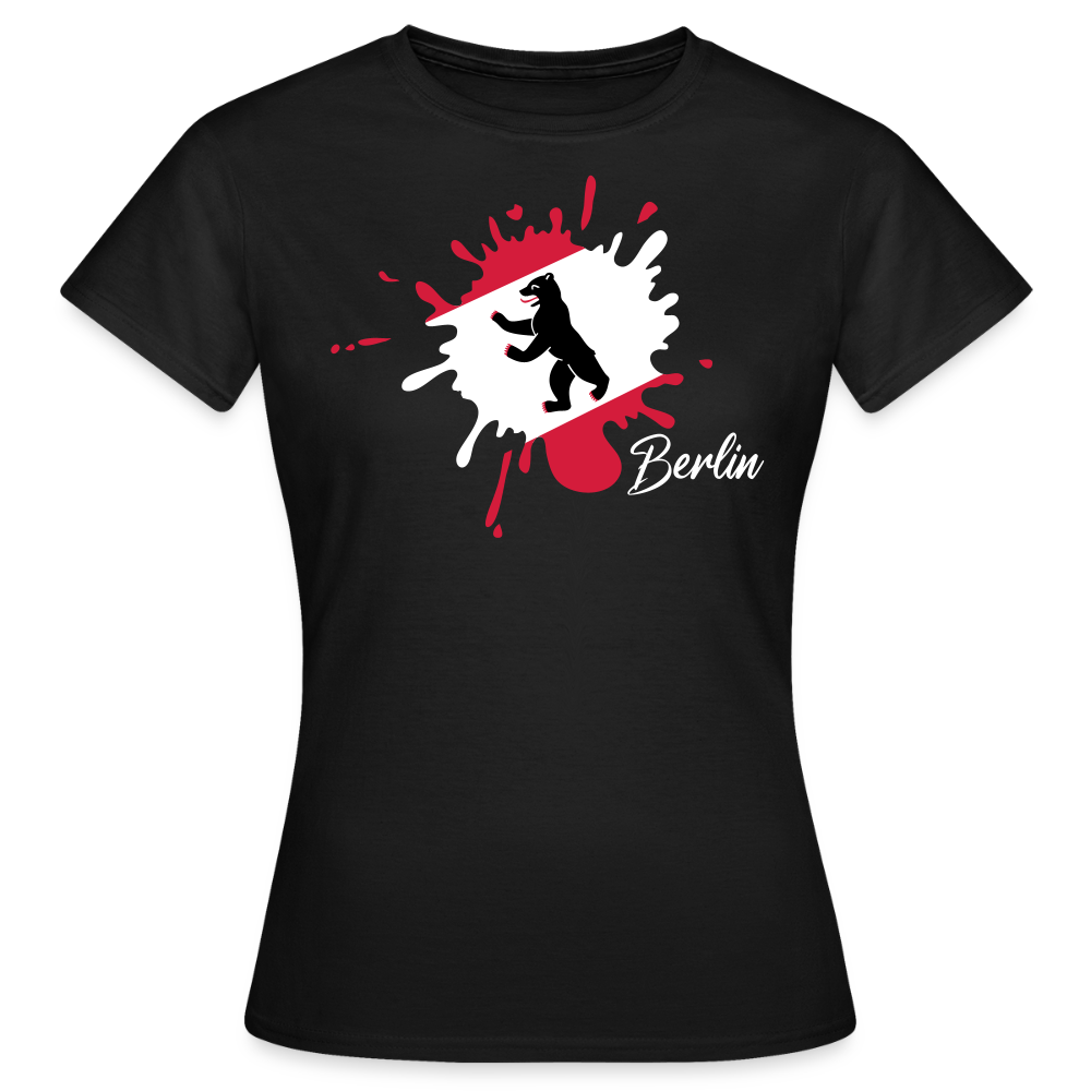 Berlin Klecks Bär - Frauen Premium T-Shirt - Schwarz