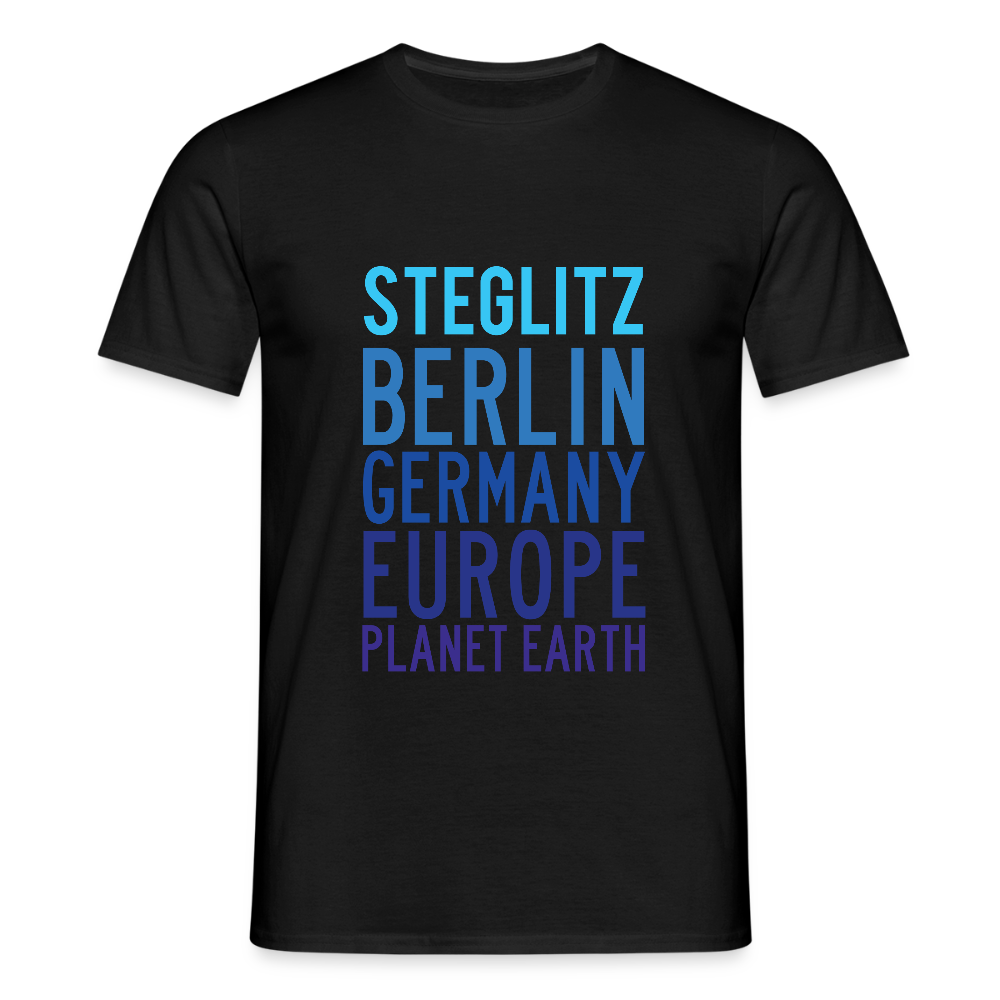 Steglitz Planet Earth - Männer Premium T-Shirt - Schwarz