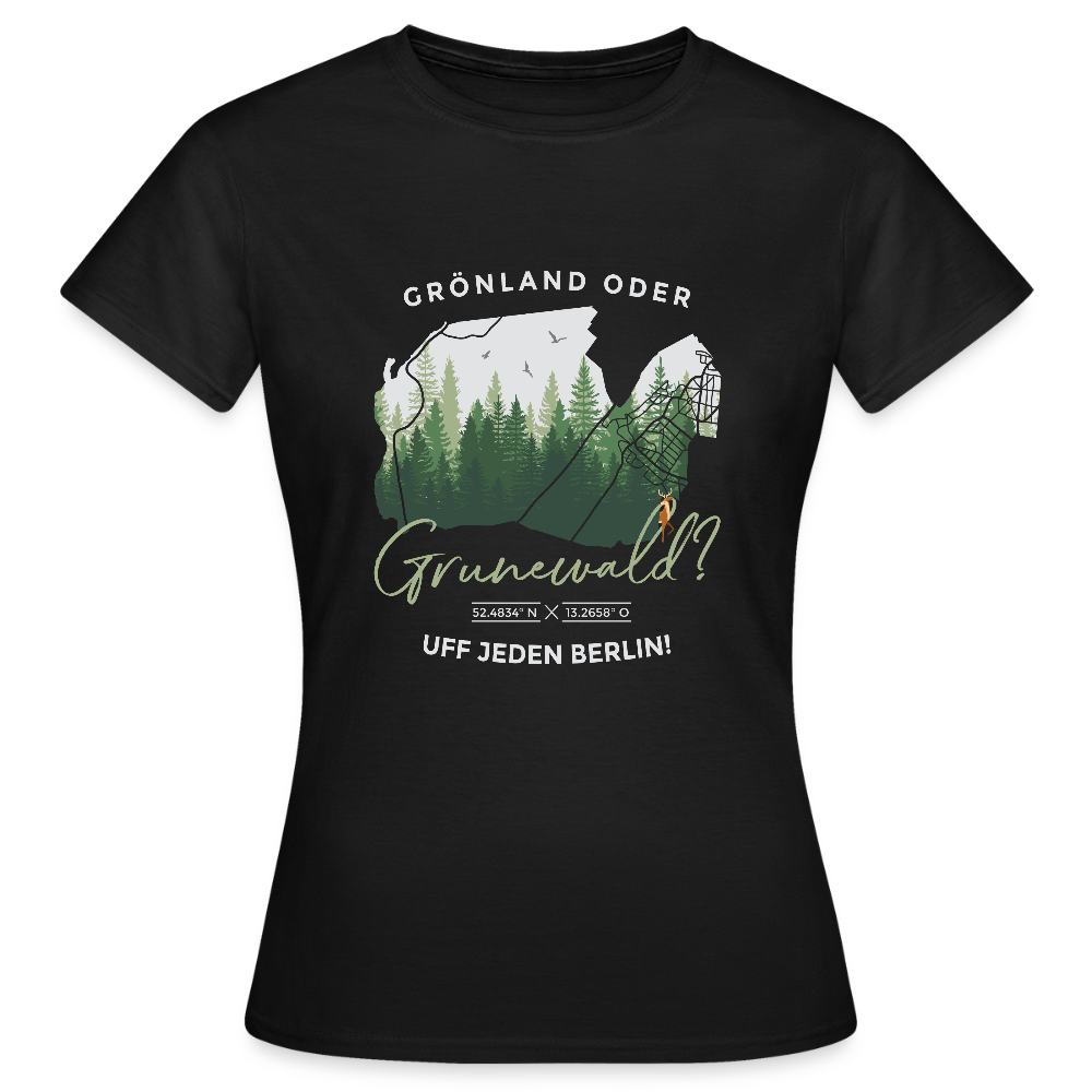 Grönland oder Grunewald - Frauen Premium T-Shirt - Schwarz