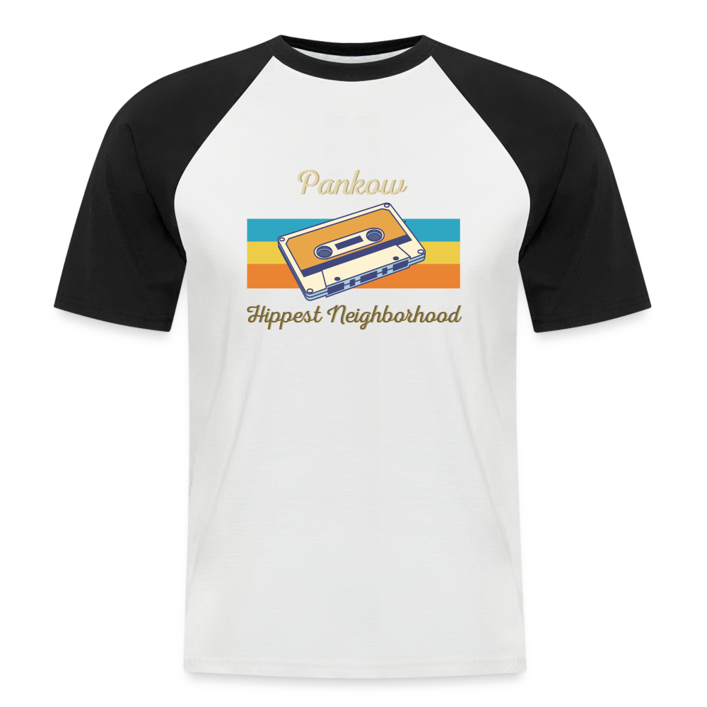 Pankow Hippest Neighborhood - Männer Baseball T-Shirt - Weiß/Schwarz