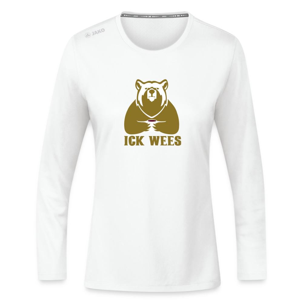 Ick Wees - Frauen Sport Langarmshirt - Weiß