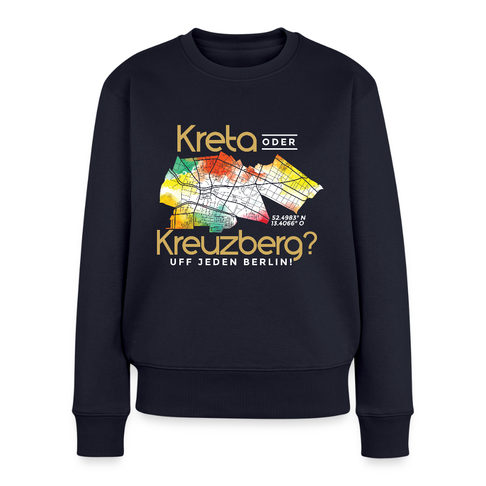 Kreta oder Kreuzberg - Frauen Premium Pullover - Navy