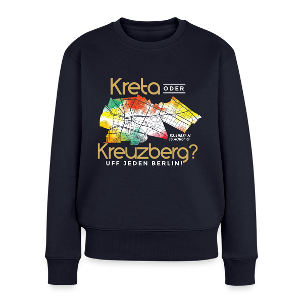 Kreta oder Kreuzberg - Frauen Premium Pullover - Navy