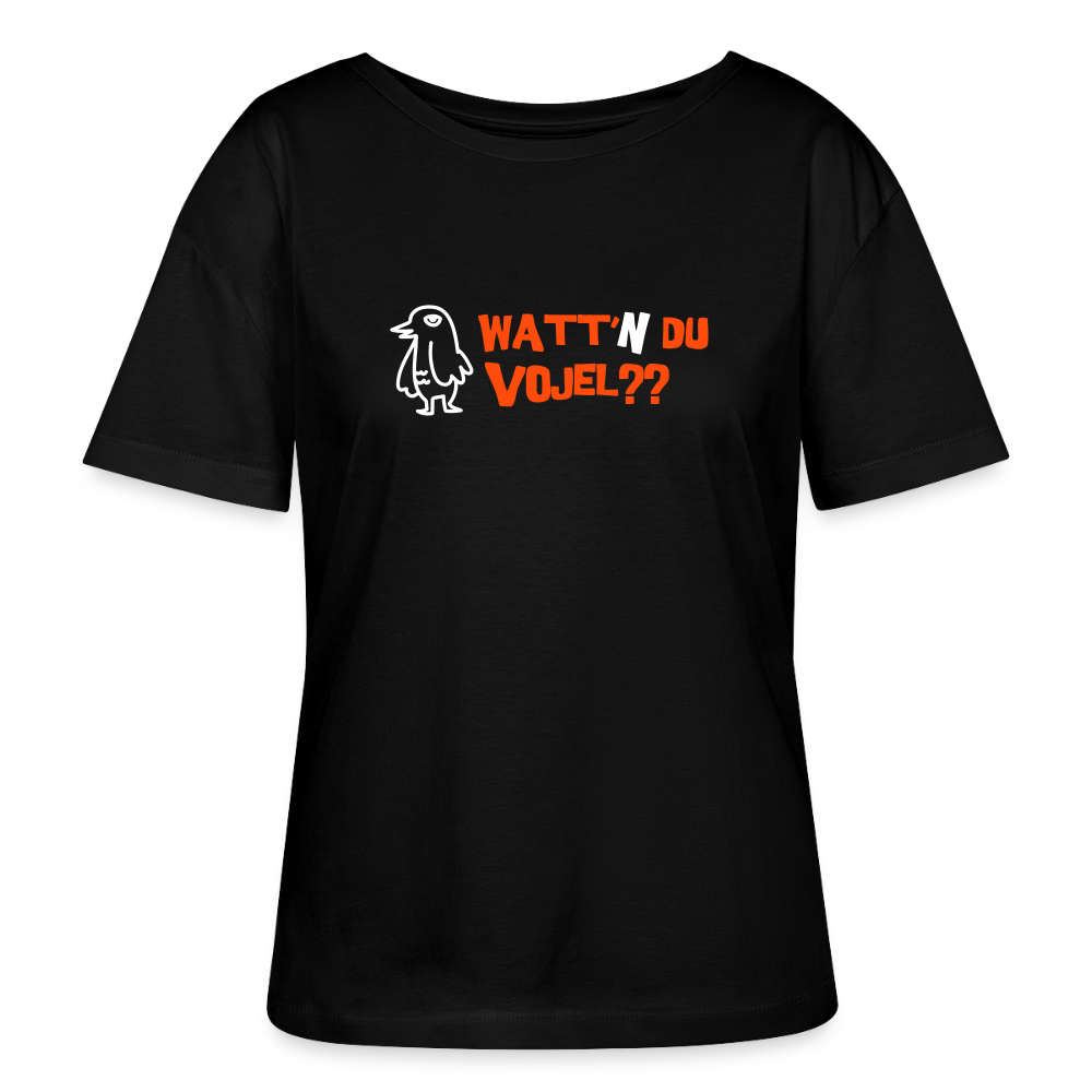 Watt'n du Vojel - Relaxed Rundhals Frauen Bio-T-Shirt - Schwarz