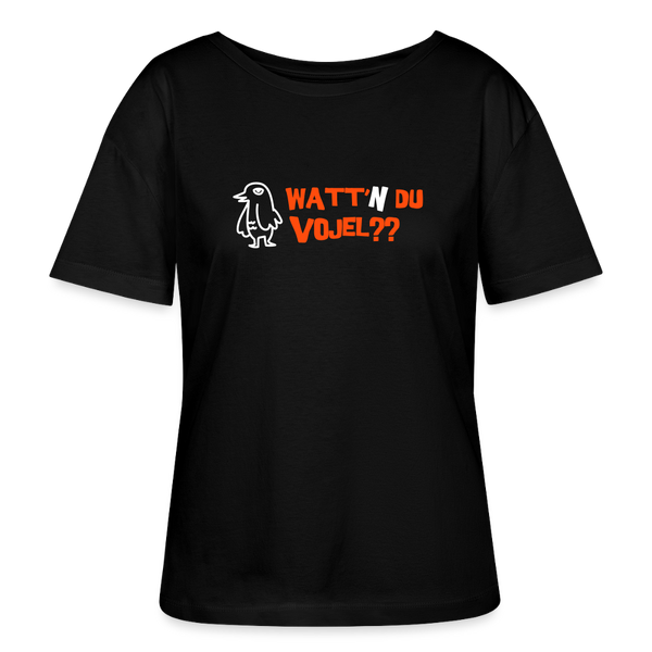 Watt'n du Vojel - Relaxed Rundhals Frauen Bio-T-Shirt - Schwarz