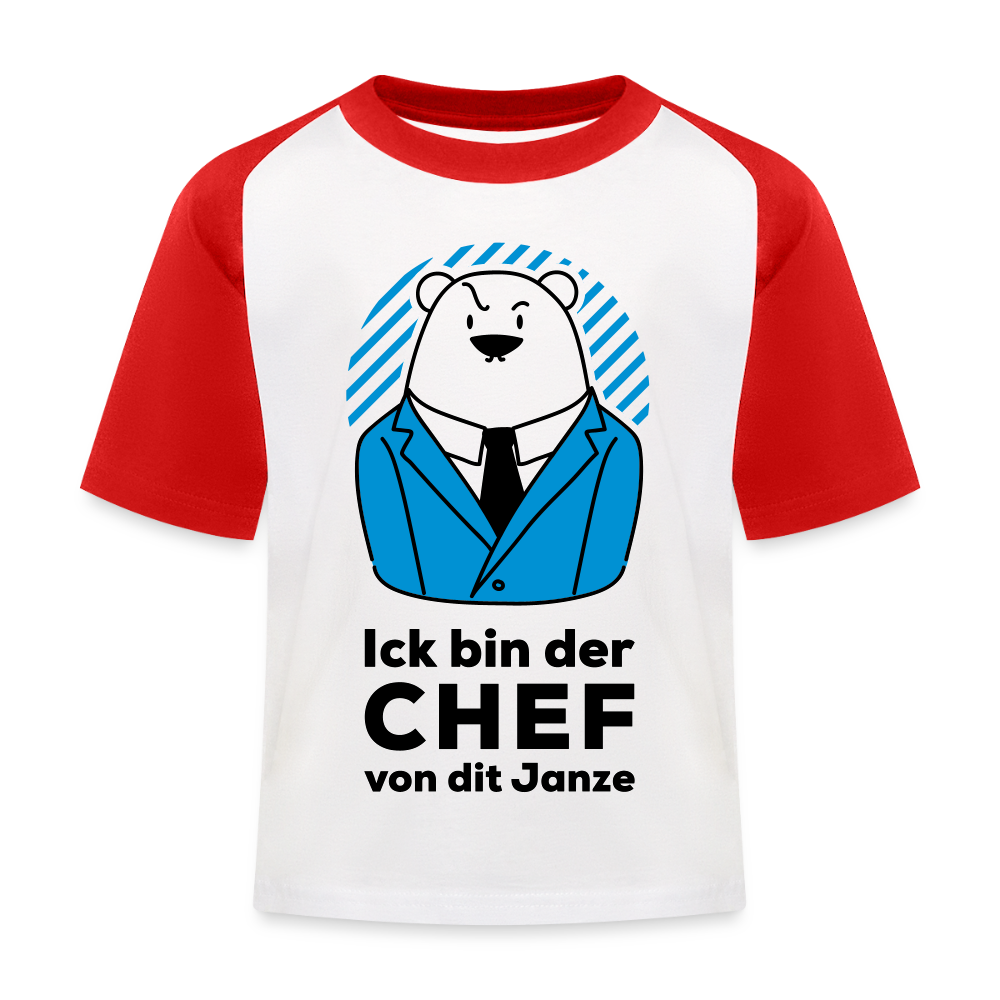 Chef - Kinder Baseball T-Shirt - Weiß/Rot