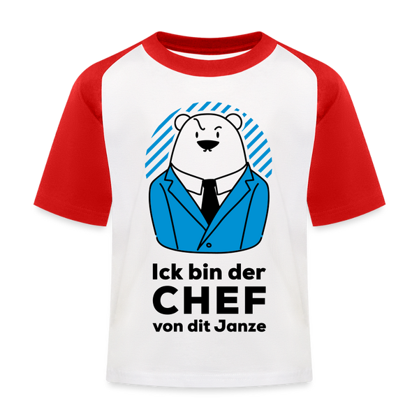 Chef - Kinder Baseball T-Shirt - Weiß/Rot