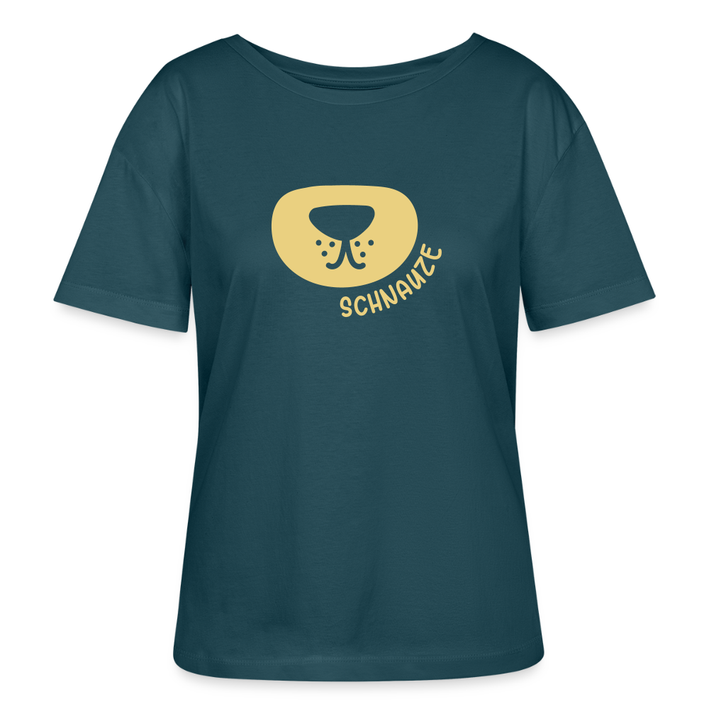 Schnauze - Relaxed Rundhals Frauen Bio-T-Shirt - Dunkles Petrol