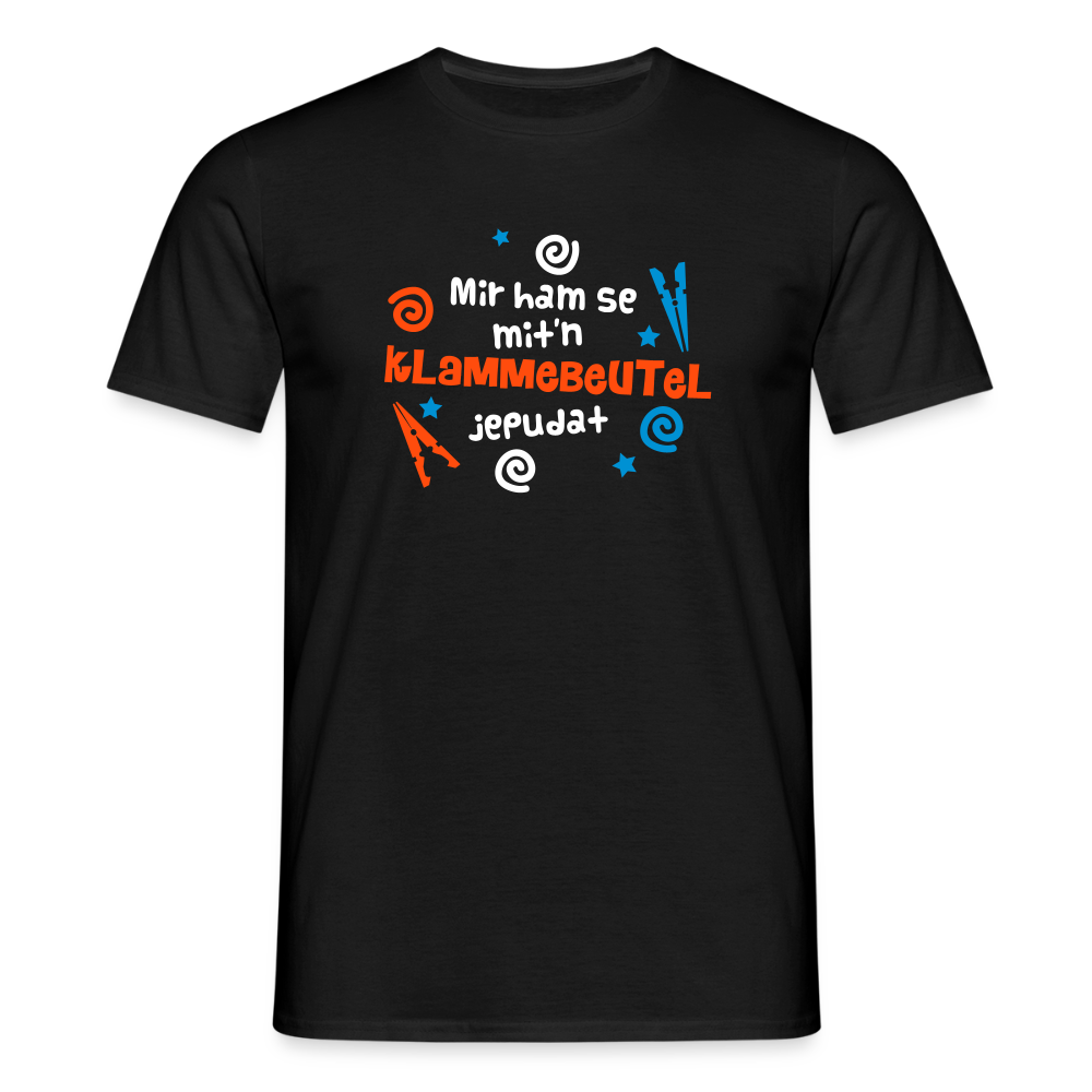 Mit'n Klammabeutel jepudat - Männer Premium T-Shirt - Schwarz