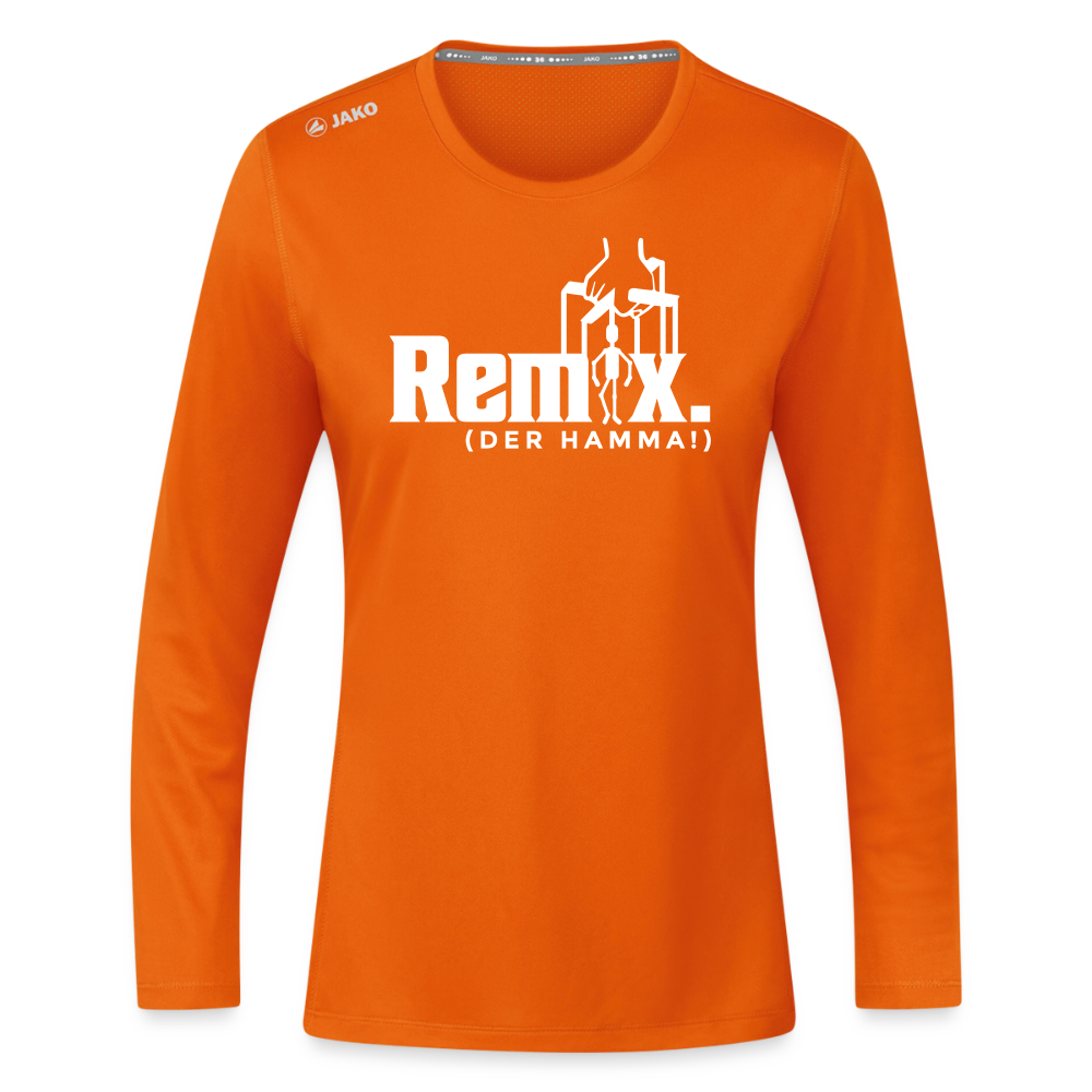 Remix. - Frauen Sport Langarmshirt - Neonorange