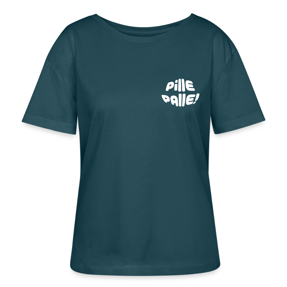 Pille Palle - Relaxed Rundhals Frauen Bio-T-Shirt - Dunkles Petrol