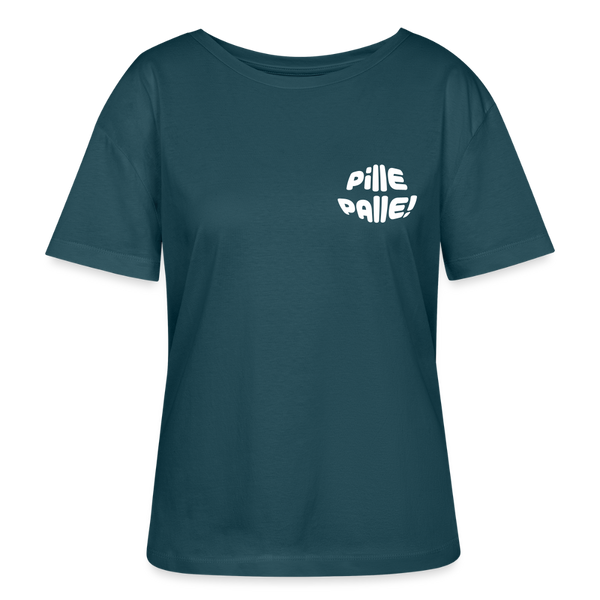 Pille Palle - Relaxed Rundhals Frauen Bio-T-Shirt - Dunkles Petrol