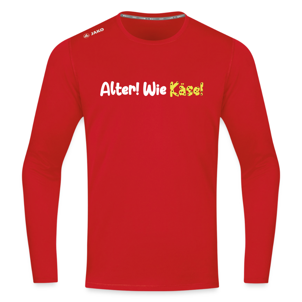 Alter! Wie Käse! - Männer Sport Langamshirt - Rot