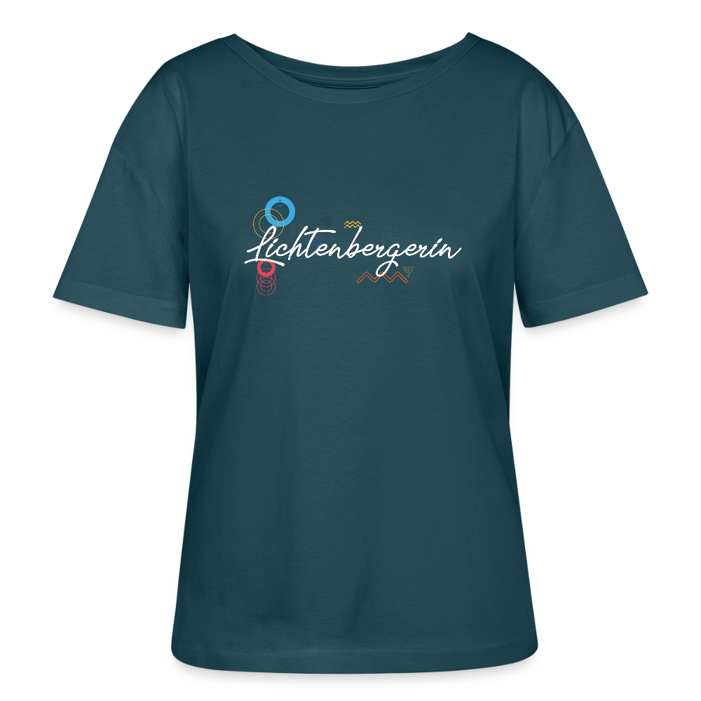 Lichtenbergerin - Relaxed Rundhals Frauen Bio-T-Shirt - Dunkles Petrol