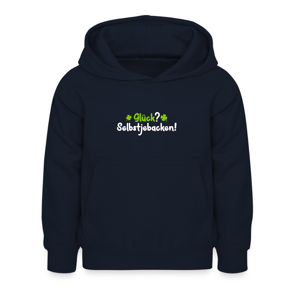 Glück? Selbstjebacken - Kinder Hoodie - Navy