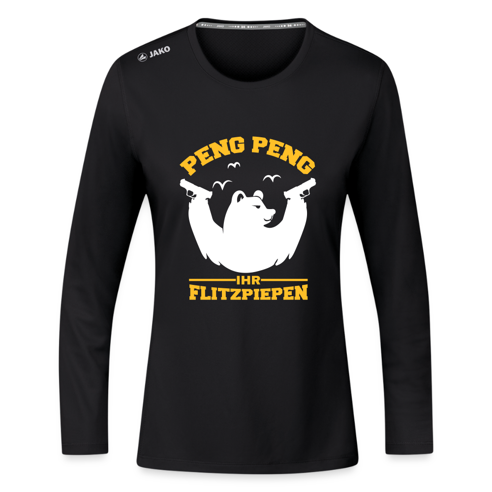 Peng Peng - Frauen Sport Langarmshirt - Schwarz
