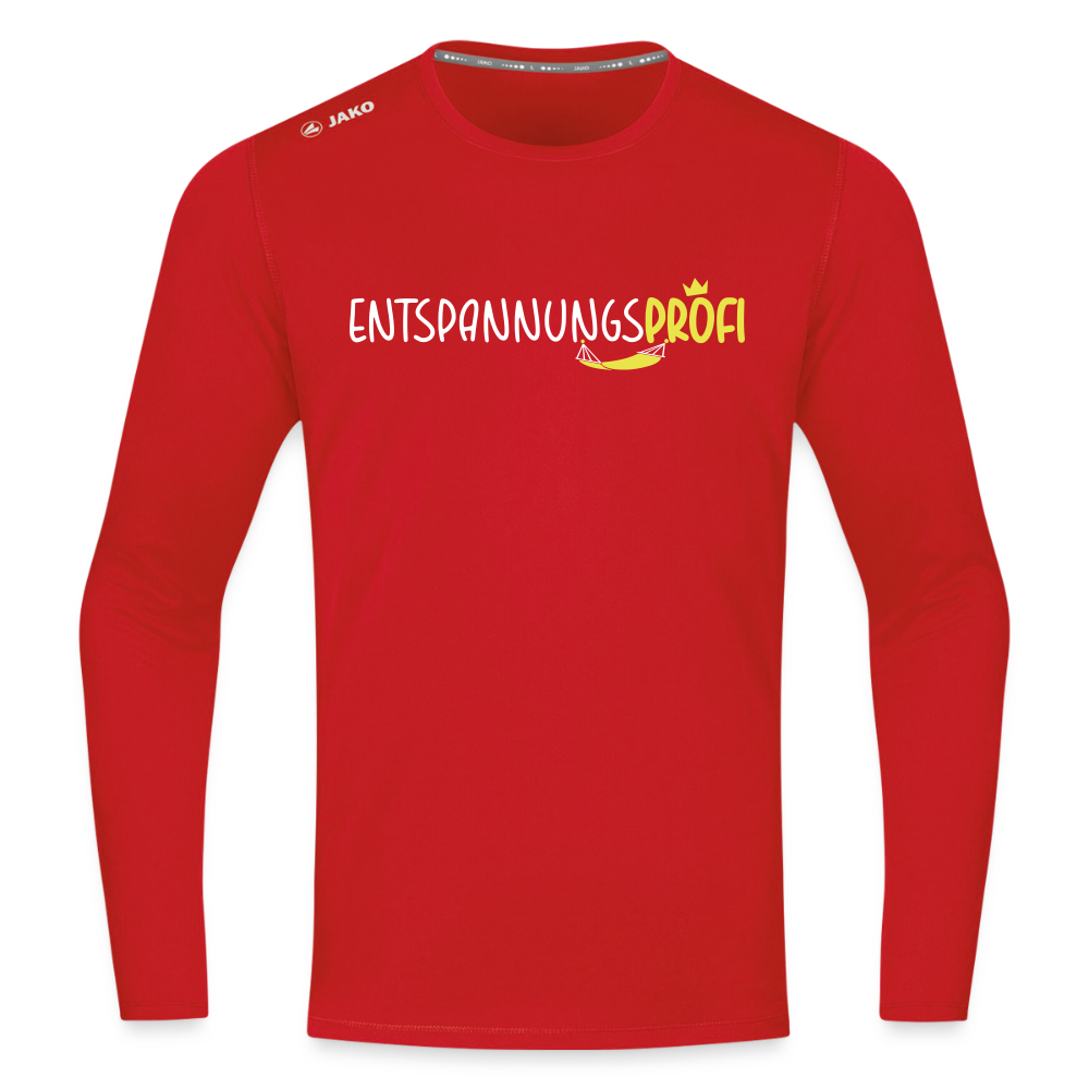 Entspannungsprofi - Männer Sport Langamshirt - Rot