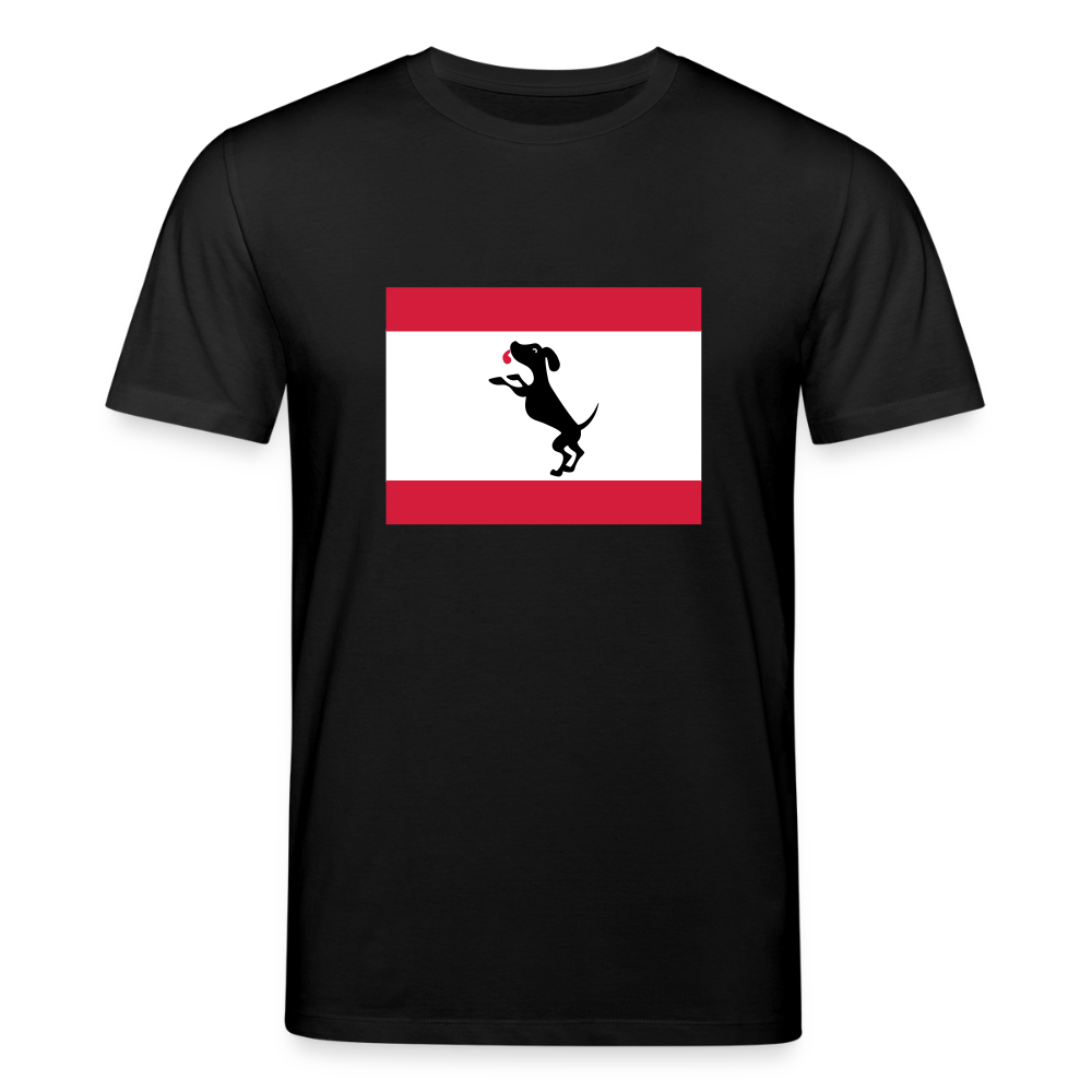 Berliner Flagge mit Hund - Unisex Bio T-Shirt - Schwarz