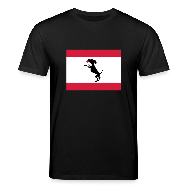 Berliner Flagge mit Hund - Unisex Bio T-Shirt - Schwarz
