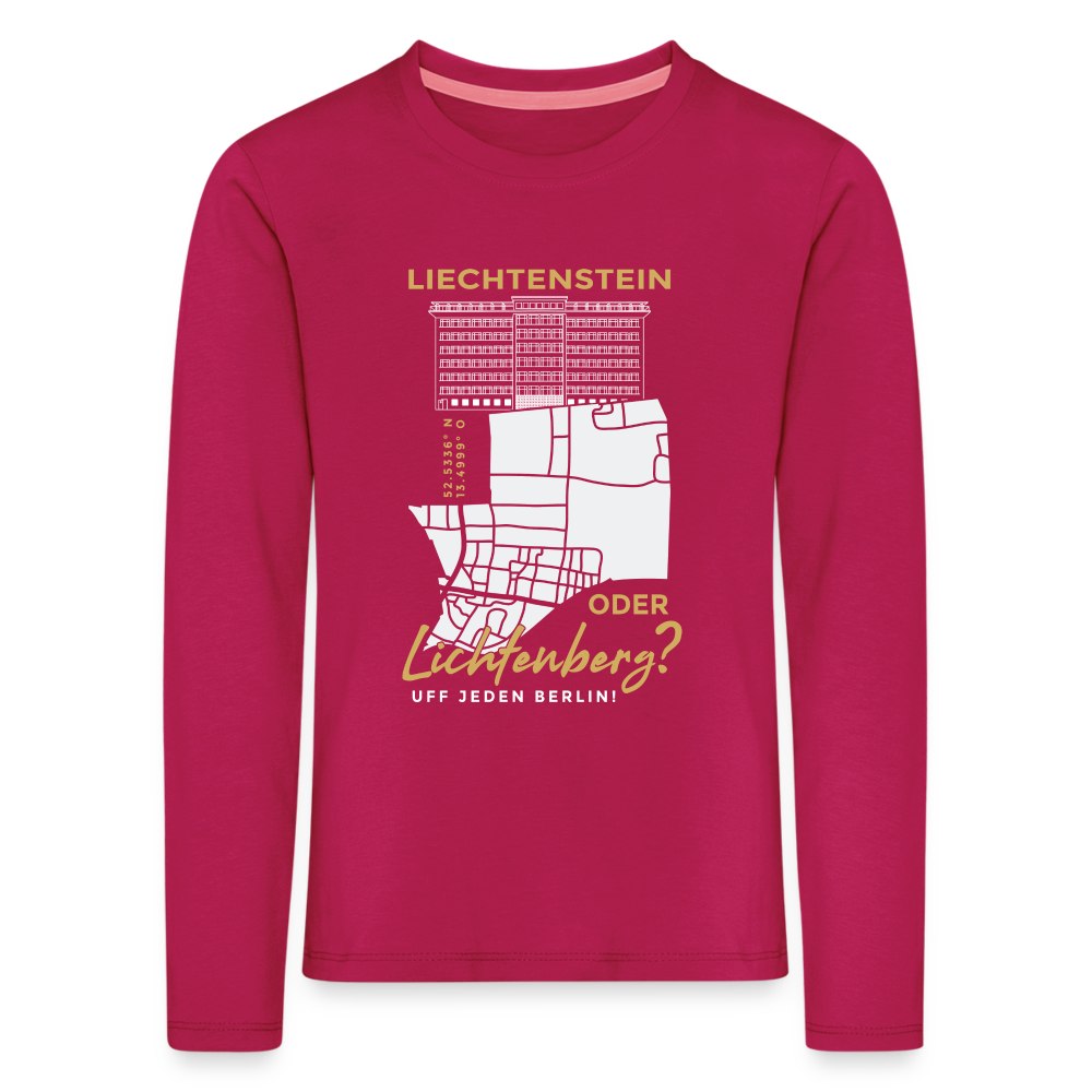 Liechtenstein oder Lichtenberg - Kinder Langarmshirt - dunkles Pink
