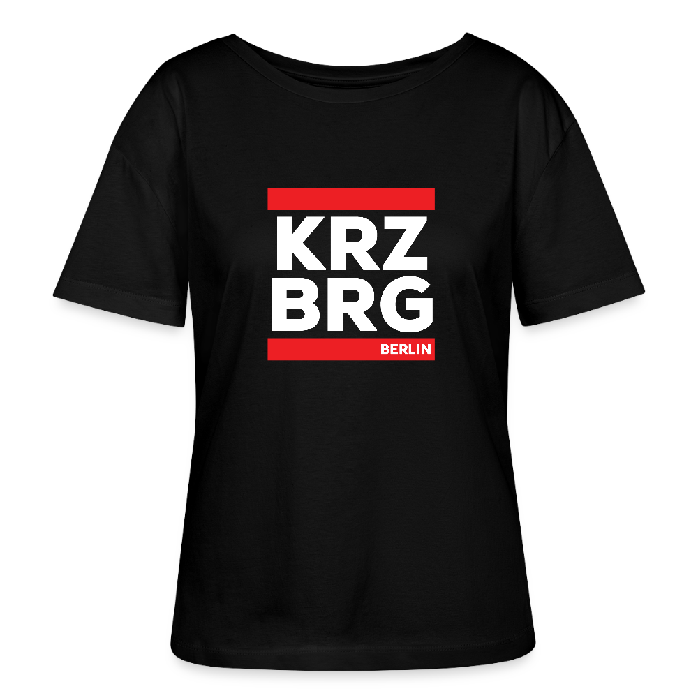 KRZBRG - Relaxed Rundhals Frauen Bio-T-Shirt - Schwarz