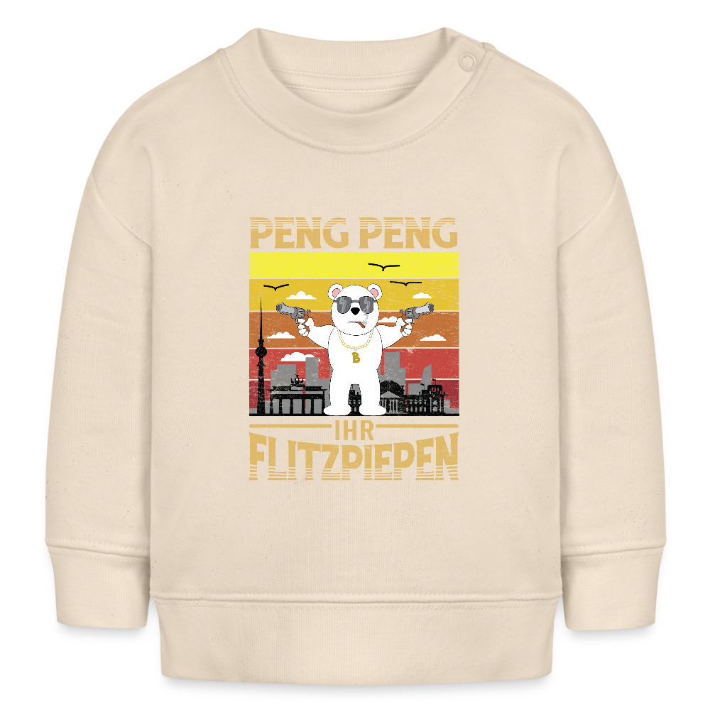 Peng Peng - Baby Bio Pullover - Weißgrau