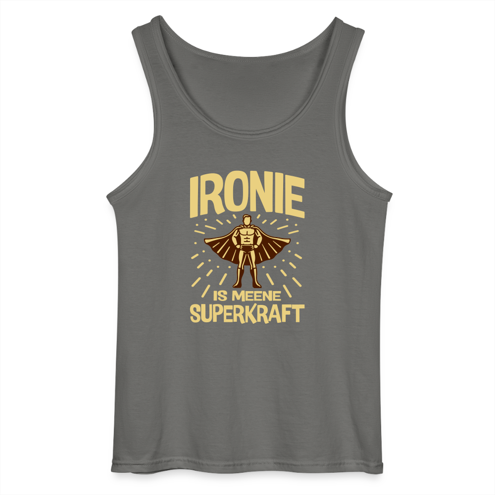 Ironie is meene Superkraft! - Männer Tank Top - Anthrazit